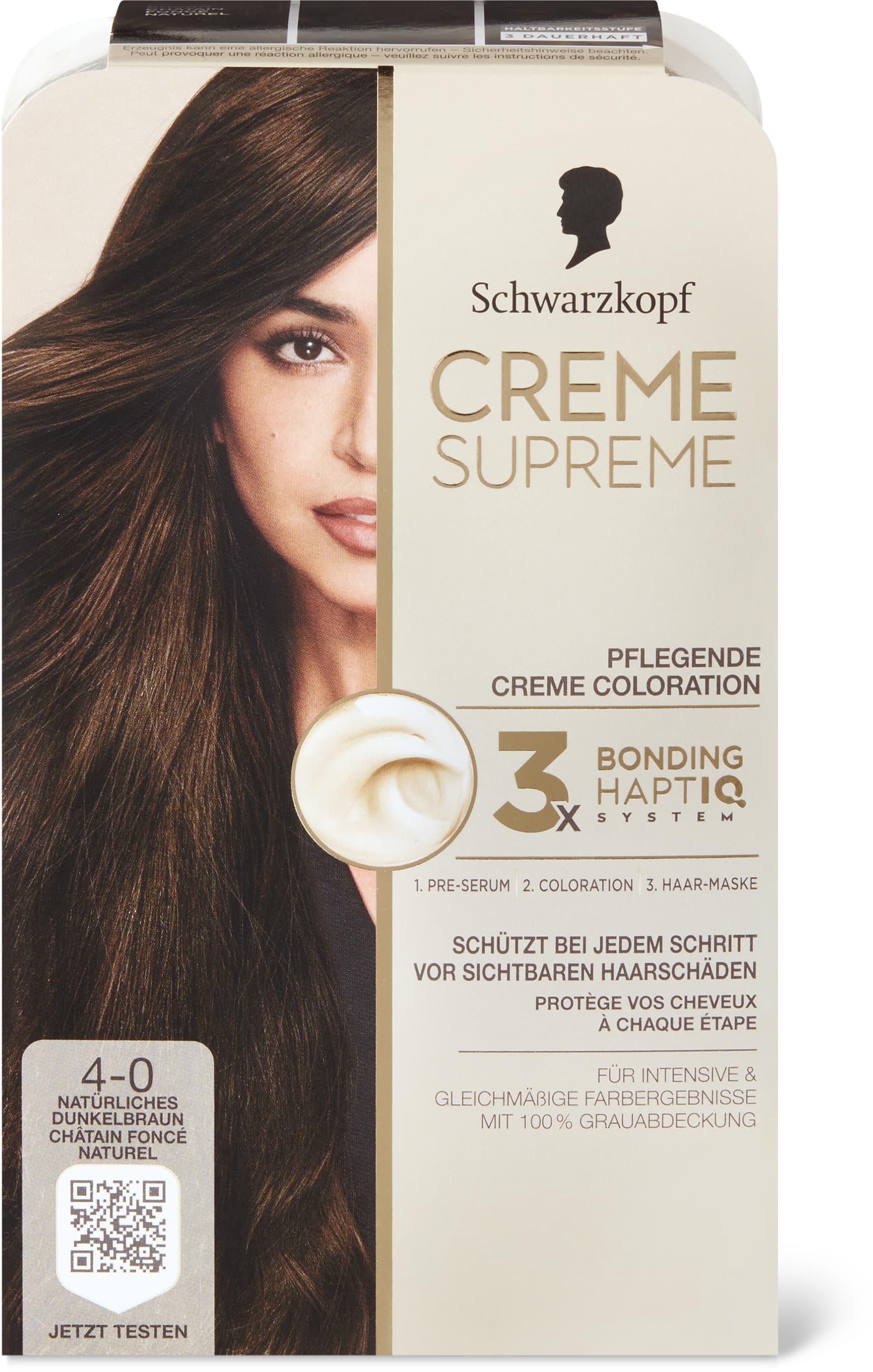 Schwarzkopf Creme Supreme Colorazione 4.0 Castano scuro naturale, permanente